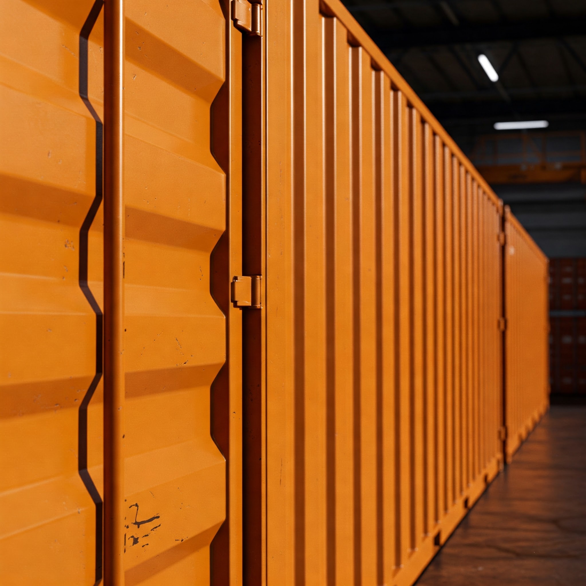 Orange shipping container